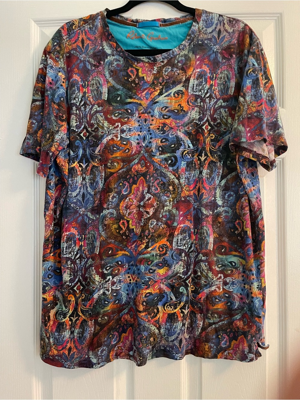 Robert Graham Abstract Paisley Graphic T-Shirt Multicolor XL